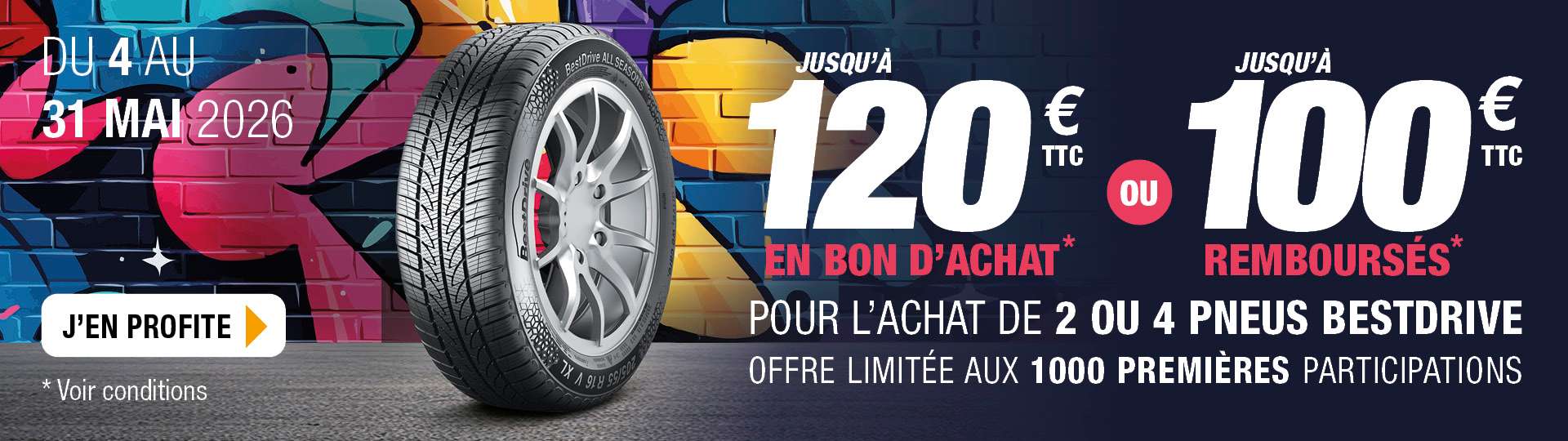 promo pneu bestdrive remboursement en bon d'achat