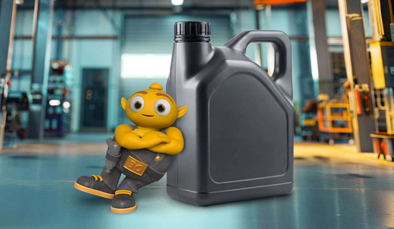 Empty workshop with a lift in a car repair station