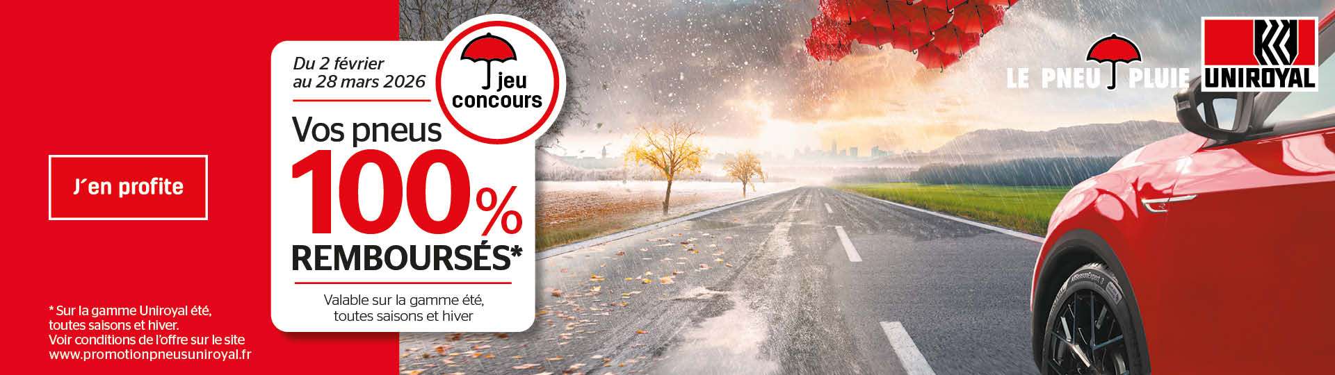 Offre uniroyal 100% remboursés
