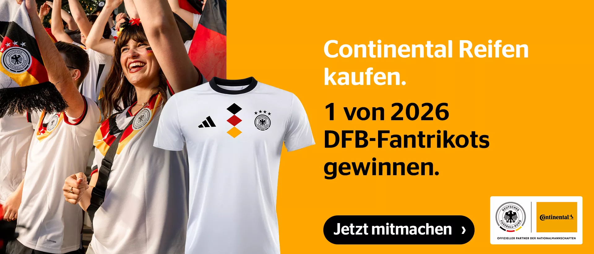 Continental Reifen kaufen. 1 von 2026 DFB-Fantrikots gewinnen. 