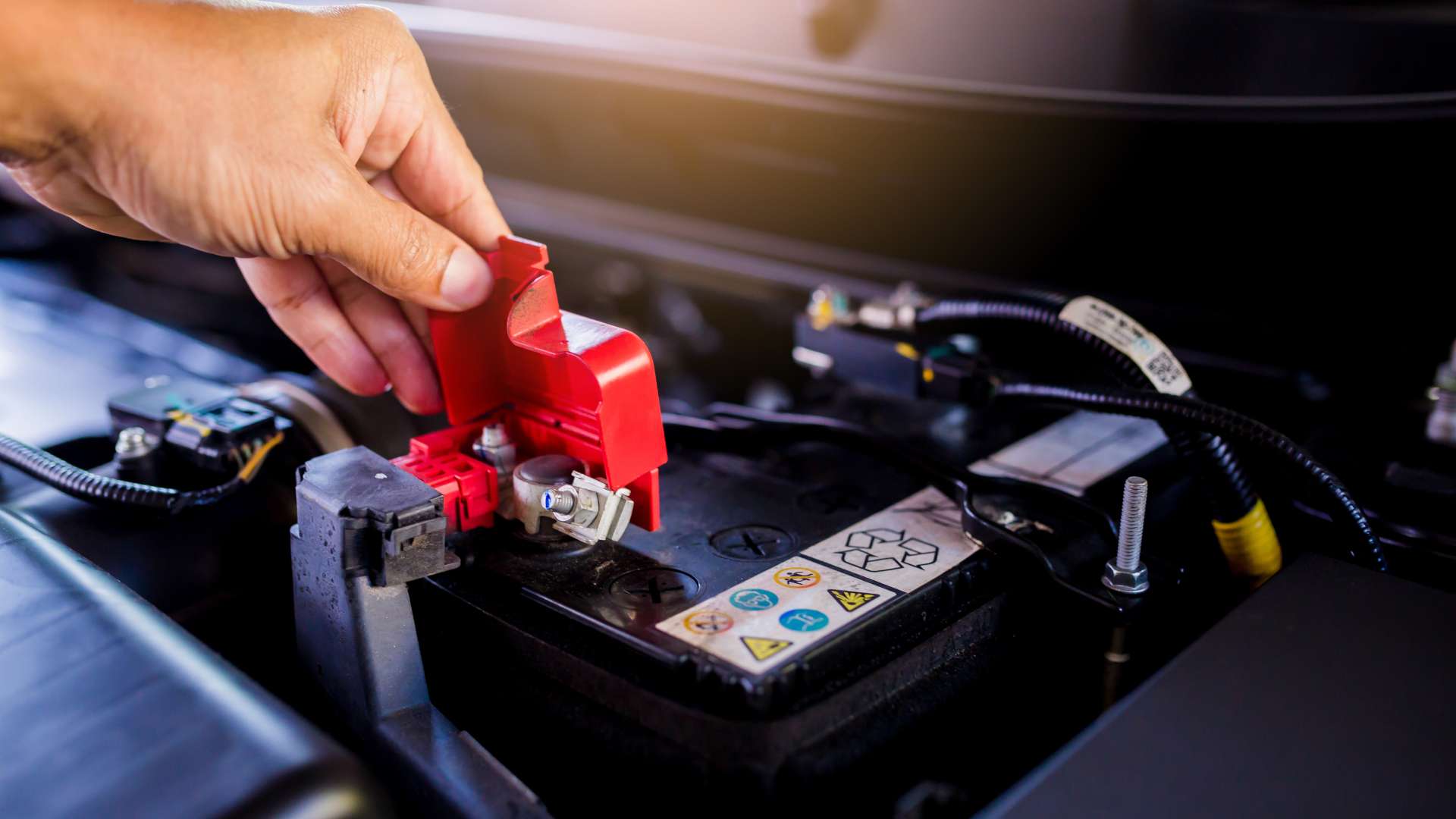 Check and maintenance the battery in car with yourself. Service and maintenance car or vehicle.