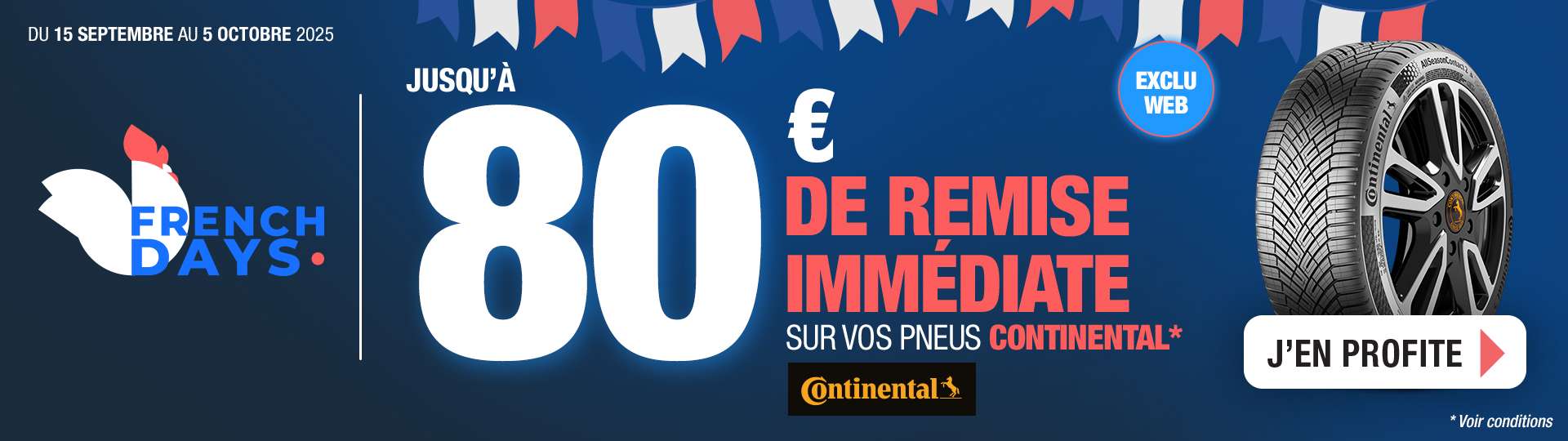 promo pneu continental french days