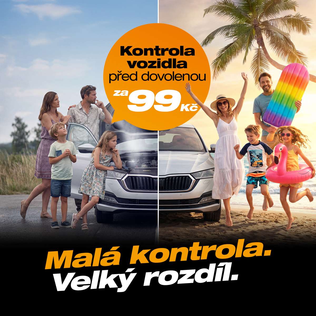 Kontrola vozidla před dovolenou za 99 Kč