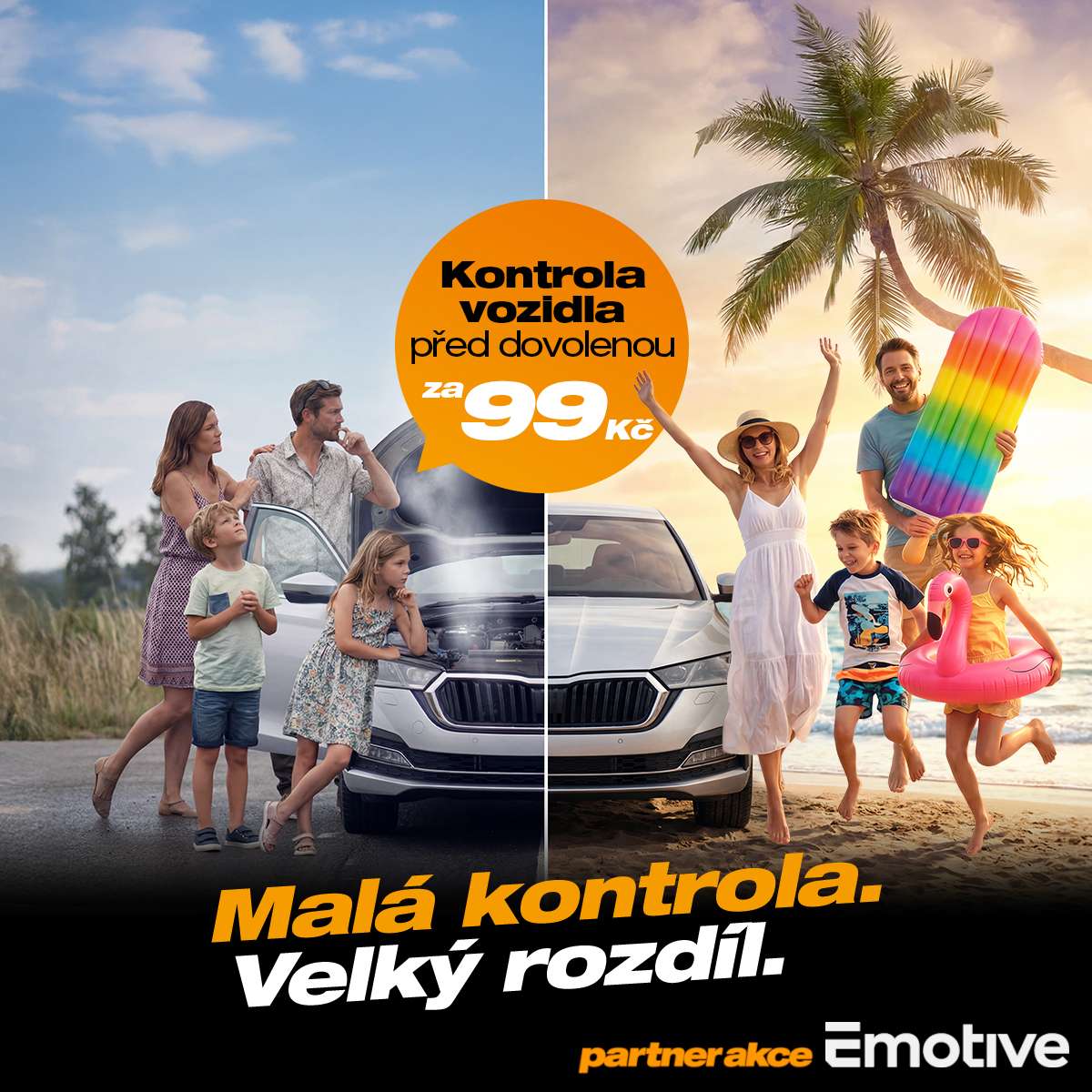 Kontrola vozidla před dovolenou za 99 Kč